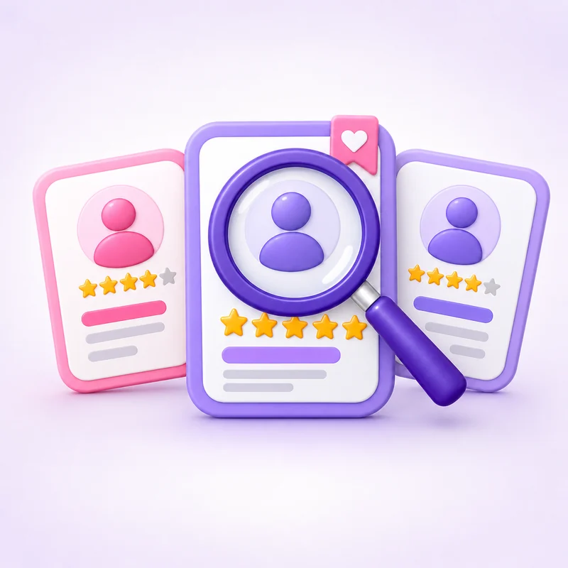 Vendor profiles being compared